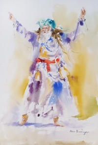 Abbas Kamangar, 15 x 22 Inch, Watercolor on Paper, Figurative Painting, AC-AK-017